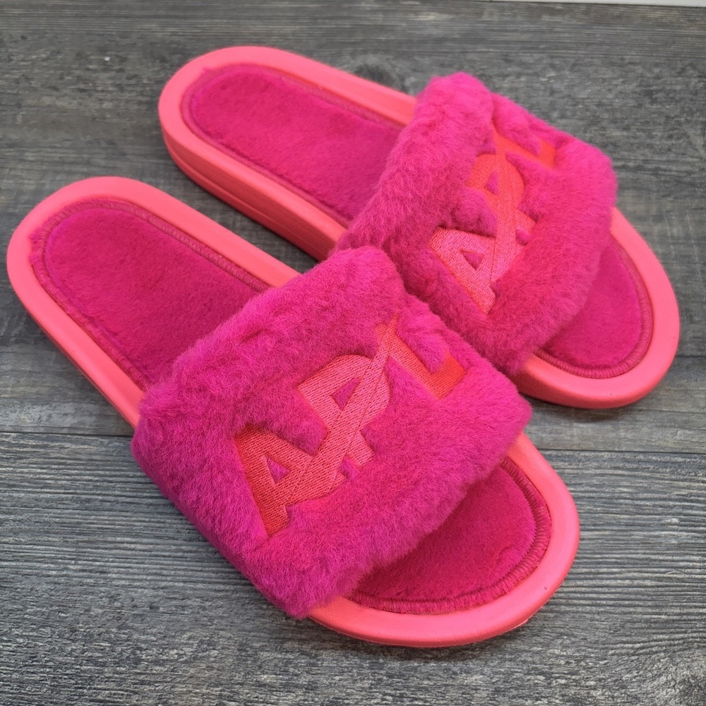 APL Slide Women's 8 Shearling Sandals Neon Pink NEW